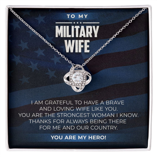 Military Wife - Love Knot Necklace - JustFamilyThings