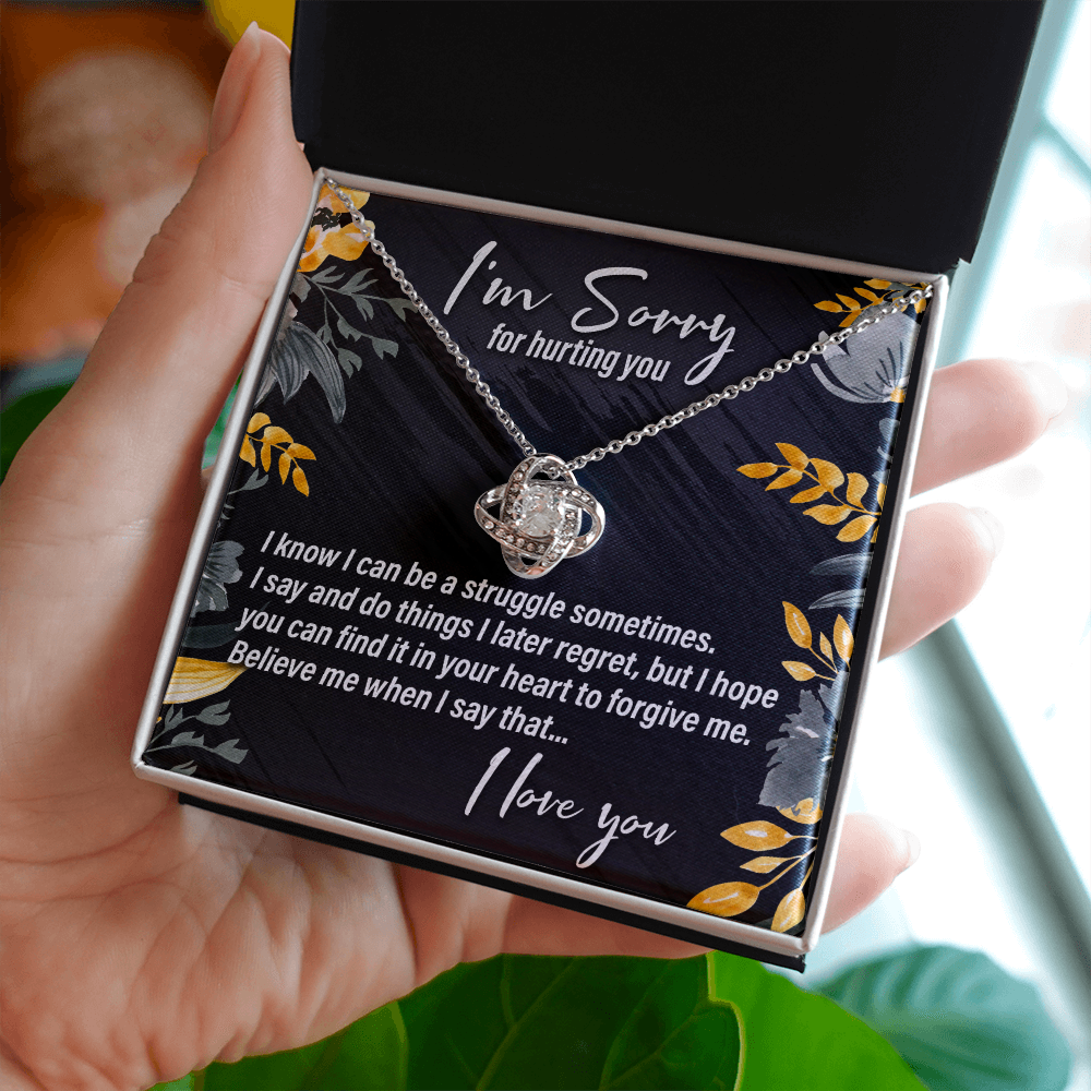 I'm Sorry For Hurting You, Flowers - Love Knot Necklace - JustFamilyThings