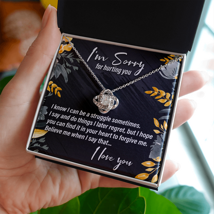 I'm Sorry For Hurting You, Flowers - Love Knot Necklace - JustFamilyThings