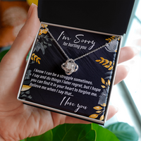 Load image into Gallery viewer, I&#39;m Sorry For Hurting You, Flowers - Love Knot Necklace - JustFamilyThings
