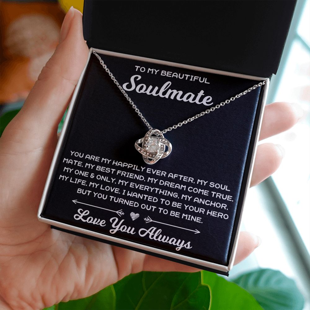 To My Beautiful Soulmate - Love Knot Necklace - JustFamilyThings