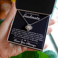 Load image into Gallery viewer, To My Beautiful Soulmate - Love Knot Necklace - JustFamilyThings
