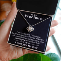 Load image into Gallery viewer, To My Precious, I Am Not Perfect - Love Knot Necklace - JustFamilyThings
