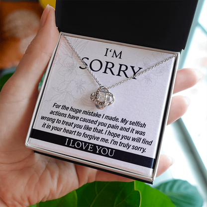 I'm Sorry For My Actions - Love Knot Necklace - JustFamilyThings