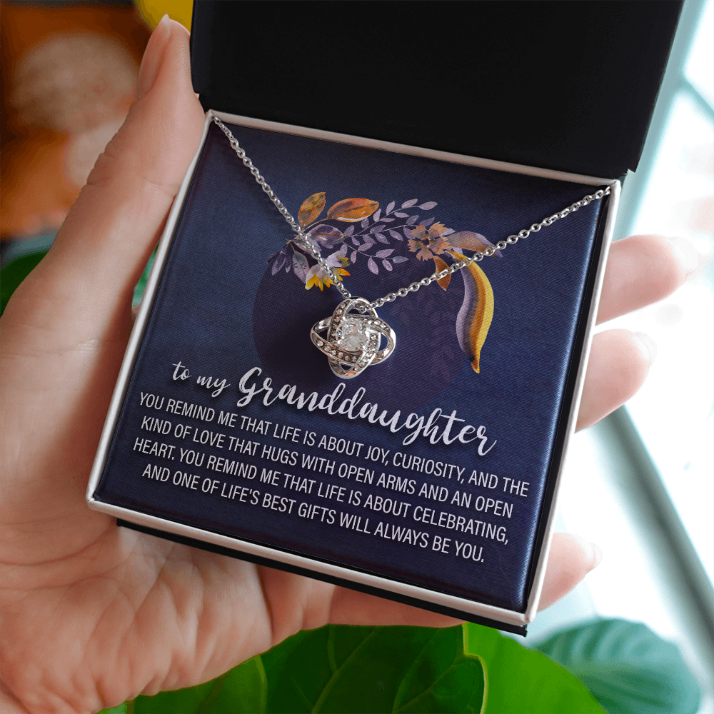 to my granddaughter - Love Knot Necklace - JustFamilyThings