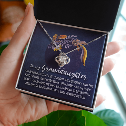 to my granddaughter - Love Knot Necklace - JustFamilyThings