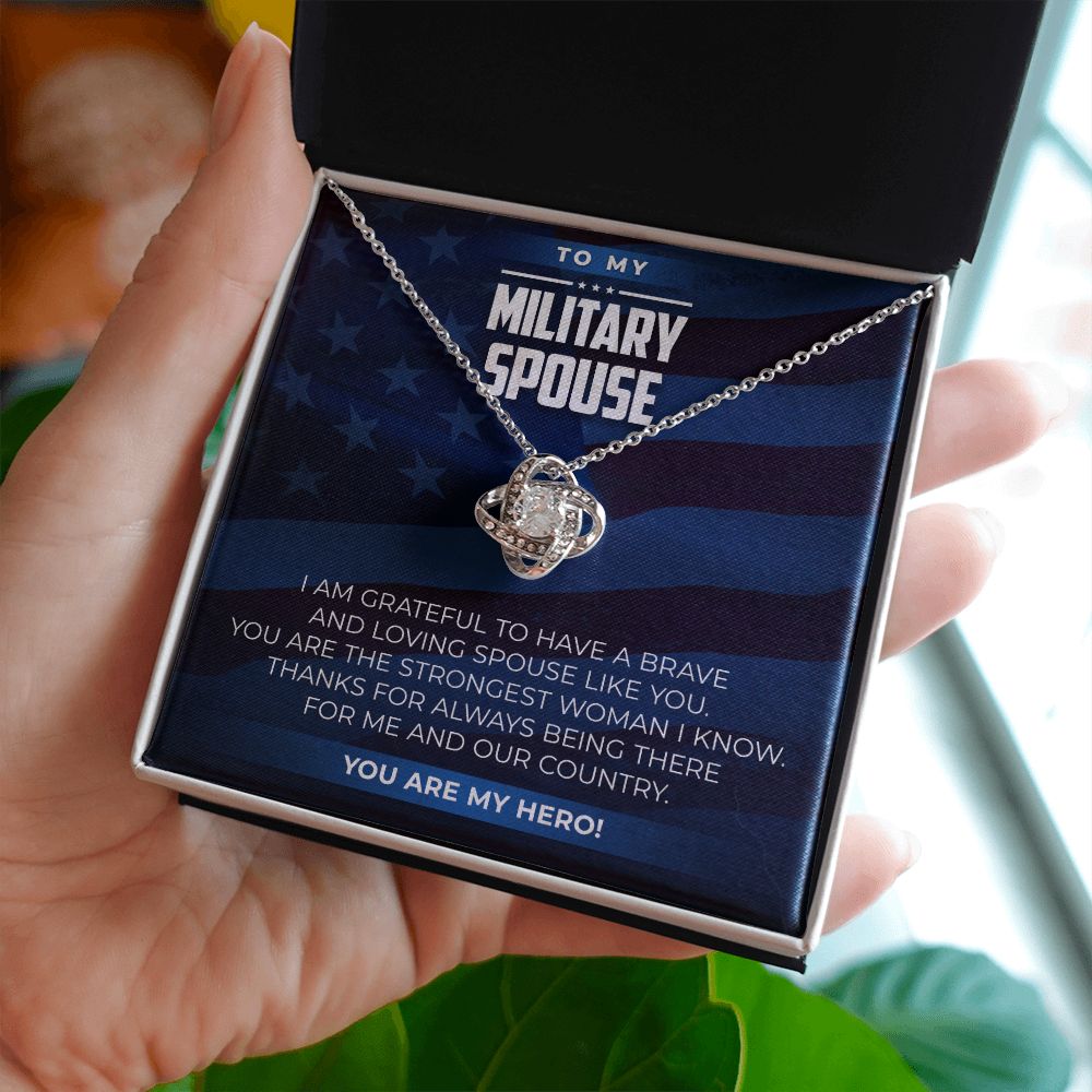 Military Spouse - Love Knot Necklace - JustFamilyThings