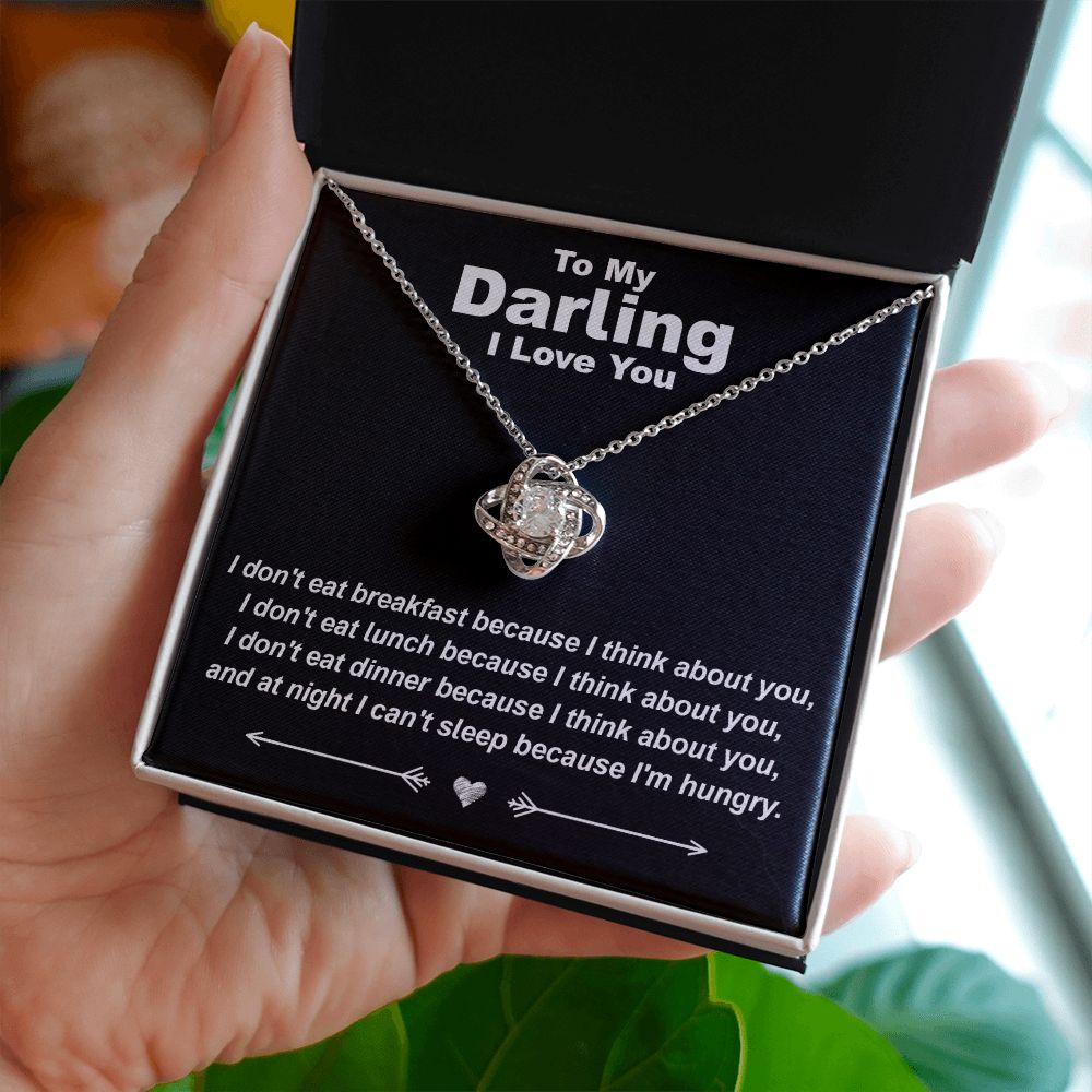 Hungry While Thinking About You - Love Knot Necklace - JustFamilyThings