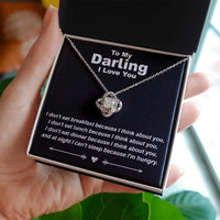 Load image into Gallery viewer, Hungry While Thinking About You - Love Knot Necklace - JustFamilyThings
