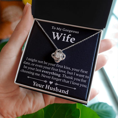 To My Gorgeous Wife - Love Knot Necklace - JustFamilyThings