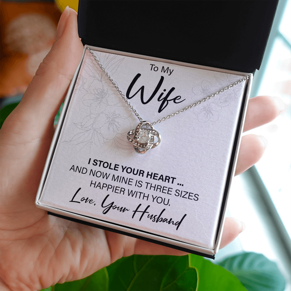 To My Wife From Husband - Love Knot Necklace - JustFamilyThings