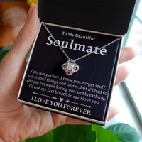Load image into Gallery viewer, To My Beautiful Soulmate - Love Knot Necklace - JustFamilyThings
