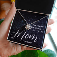 Load image into Gallery viewer, Able To Call You Mom - Love Knot Necklace - JustFamilyThings
