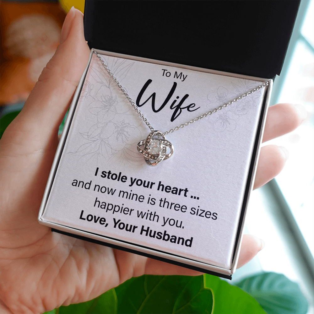 To My Wife From Husband - Love Knot Necklace - JustFamilyThings