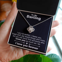Load image into Gallery viewer, To My Darling, I am Not Perfect - Love Knot Necklace - JustFamilyThings
