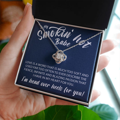 To My Smokin Hot Babe - Love Knot Necklace - JustFamilyThings