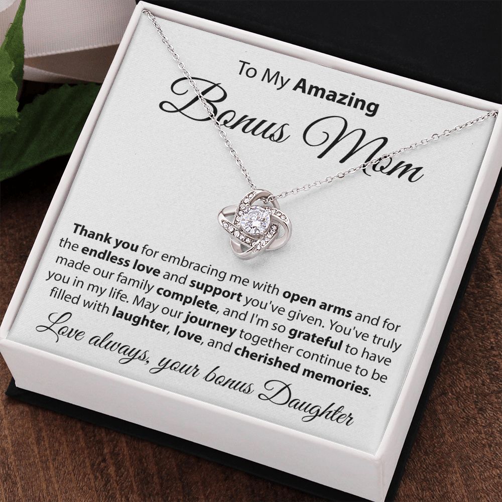 To The Amazing Bonus Mom - Love Knot Necklace