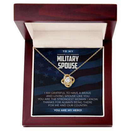 Military Spouse - Love Knot Necklace - JustFamilyThings