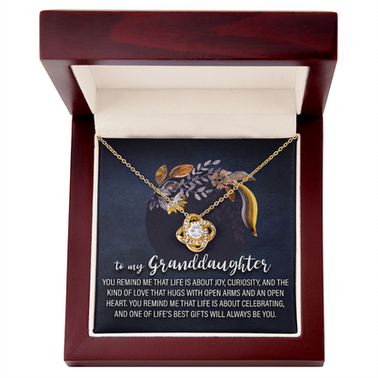 to my granddaughter - Love Knot Necklace - JustFamilyThings