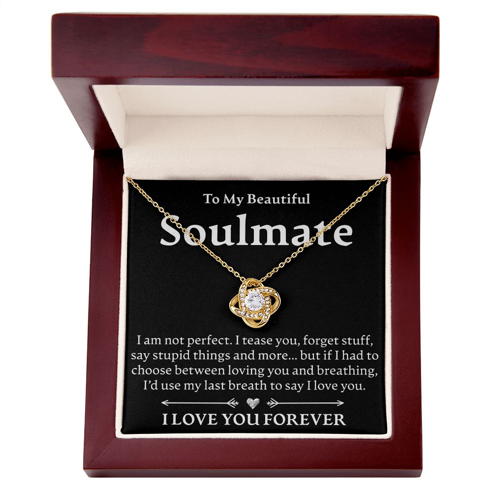 To My Beautiful Soulmate - Love Knot Necklace - JustFamilyThings