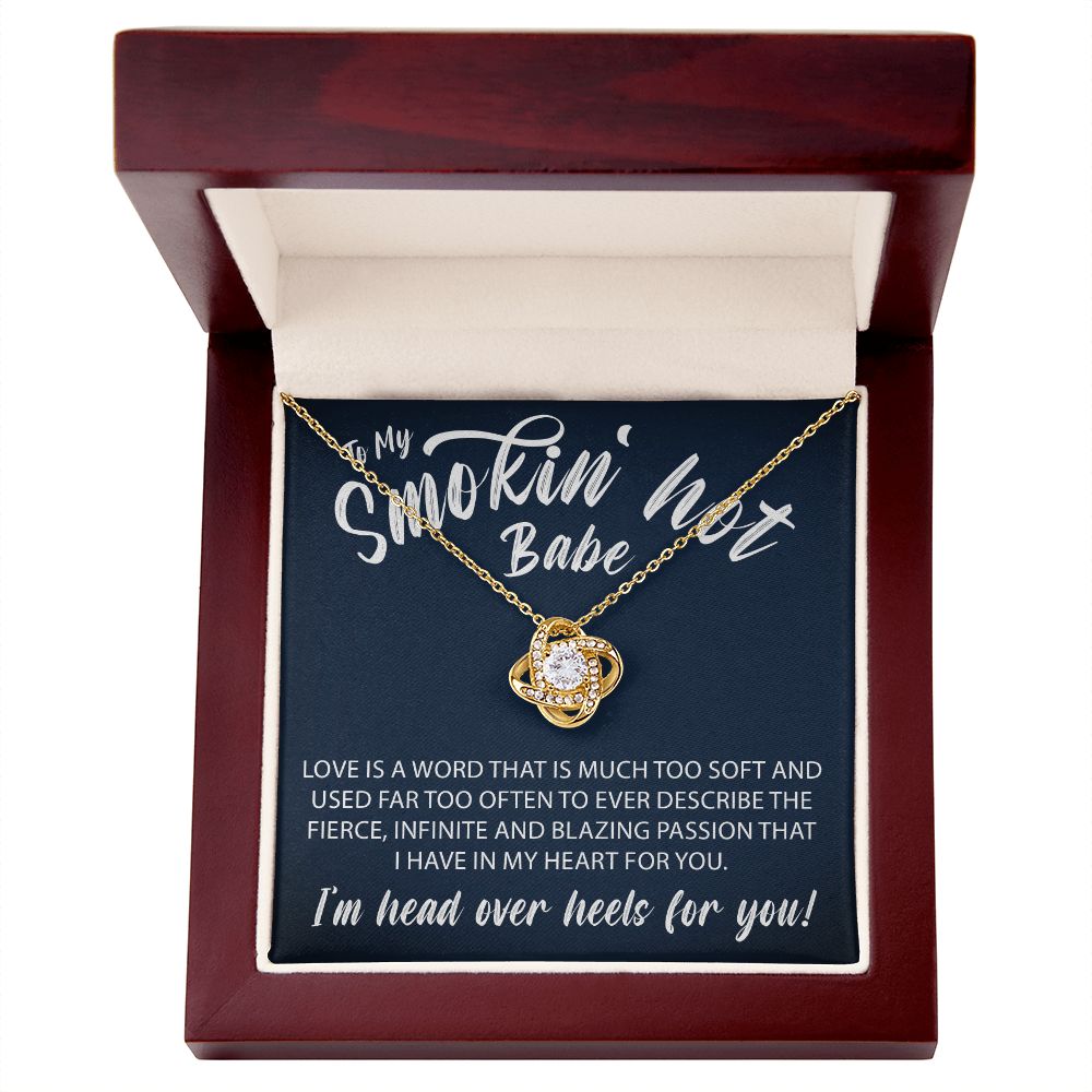To My Smokin Hot Babe - Love Knot Necklace - JustFamilyThings