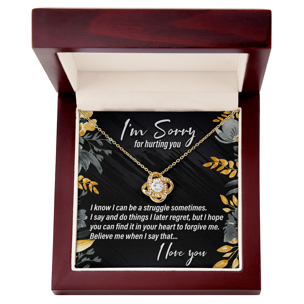 I'm Sorry For Hurting You, Flowers - Love Knot Necklace - JustFamilyThings