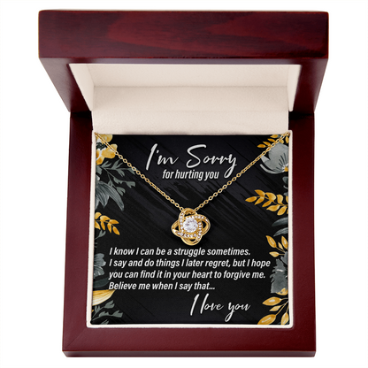 I'm Sorry For Hurting You, Flowers - Love Knot Necklace - JustFamilyThings