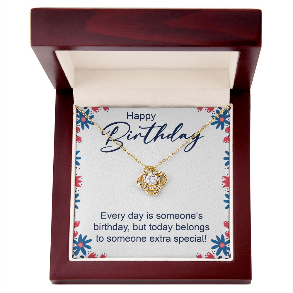 Happy Birthday - Love Knot Necklace - JustFamilyThings
