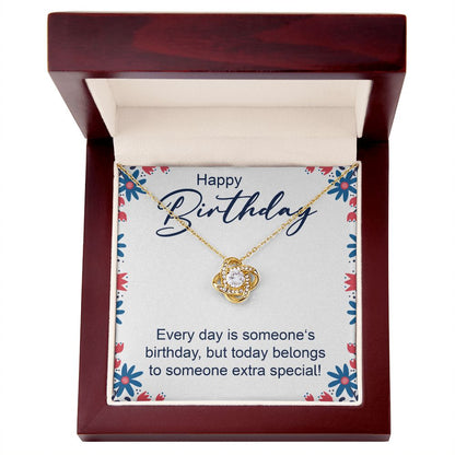 Happy Birthday - Love Knot Necklace - JustFamilyThings