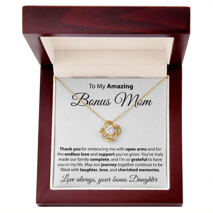 To The Amazing Bonus Mom - Love Knot Necklace