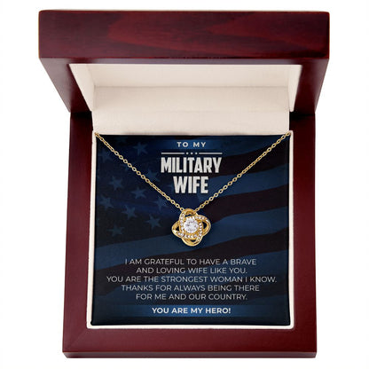 Military Wife - Love Knot Necklace - JustFamilyThings