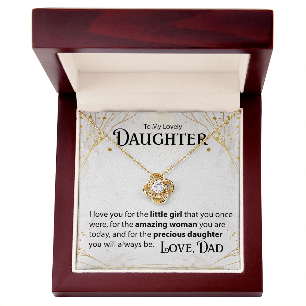To My Daughter, From Dad - Love Knot Necklace - JustFamilyThings