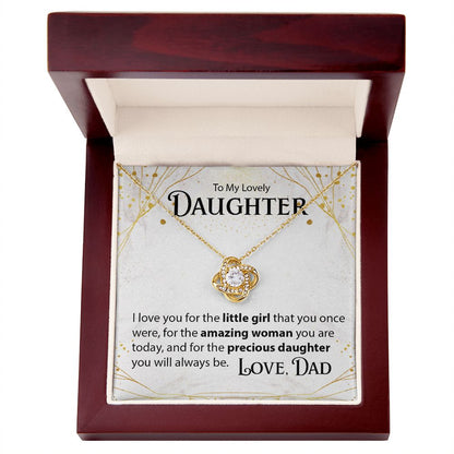 To My Daughter, From Dad - Love Knot Necklace - JustFamilyThings