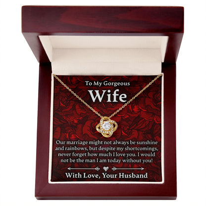 To My Gorgeous Wife - Love Knot Necklace - JustFamilyThings