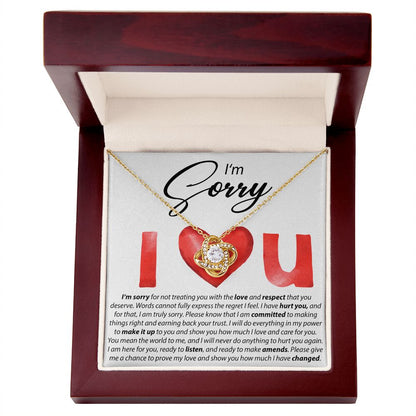 I'm Sorry, I Love You - Love Knot Necklace