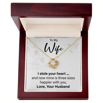 To My Wife From Husband - Love Knot Necklace - JustFamilyThings