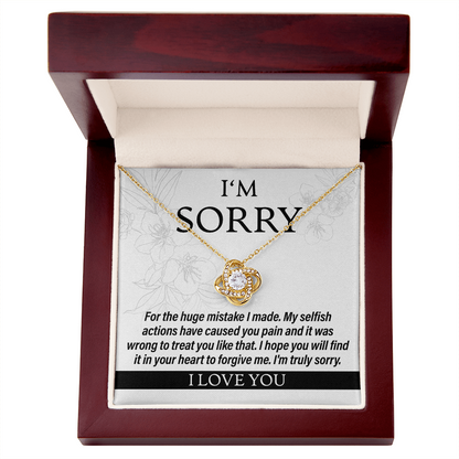 I'm Sorry For My Actions - Love Knot Necklace - JustFamilyThings