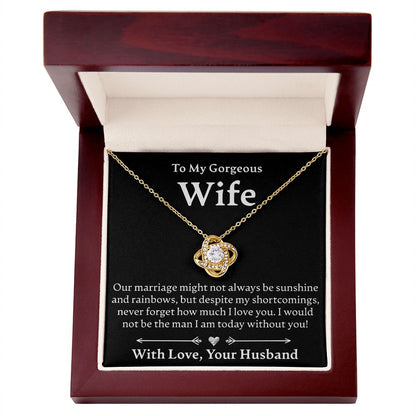 To My Gorgeous Wife - Love Knot Necklace - JustFamilyThings