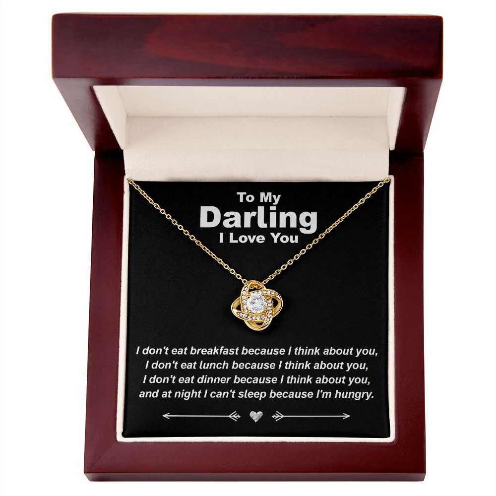 Hungry While Thinking About You - Love Knot Necklace - JustFamilyThings