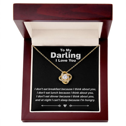 Hungry While Thinking About You - Love Knot Necklace - JustFamilyThings