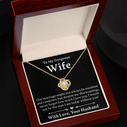 To My Gorgeous Wife - Love Knot Necklace - JustFamilyThings