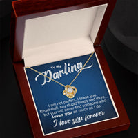 Load image into Gallery viewer, To My Darling - I Am Not Perfect - Love Knot Necklace - JustFamilyThings
