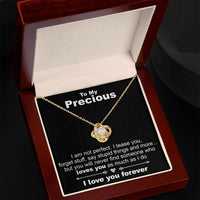 Load image into Gallery viewer, To My Precious, I Am Not Perfect - Love Knot Necklace - JustFamilyThings

