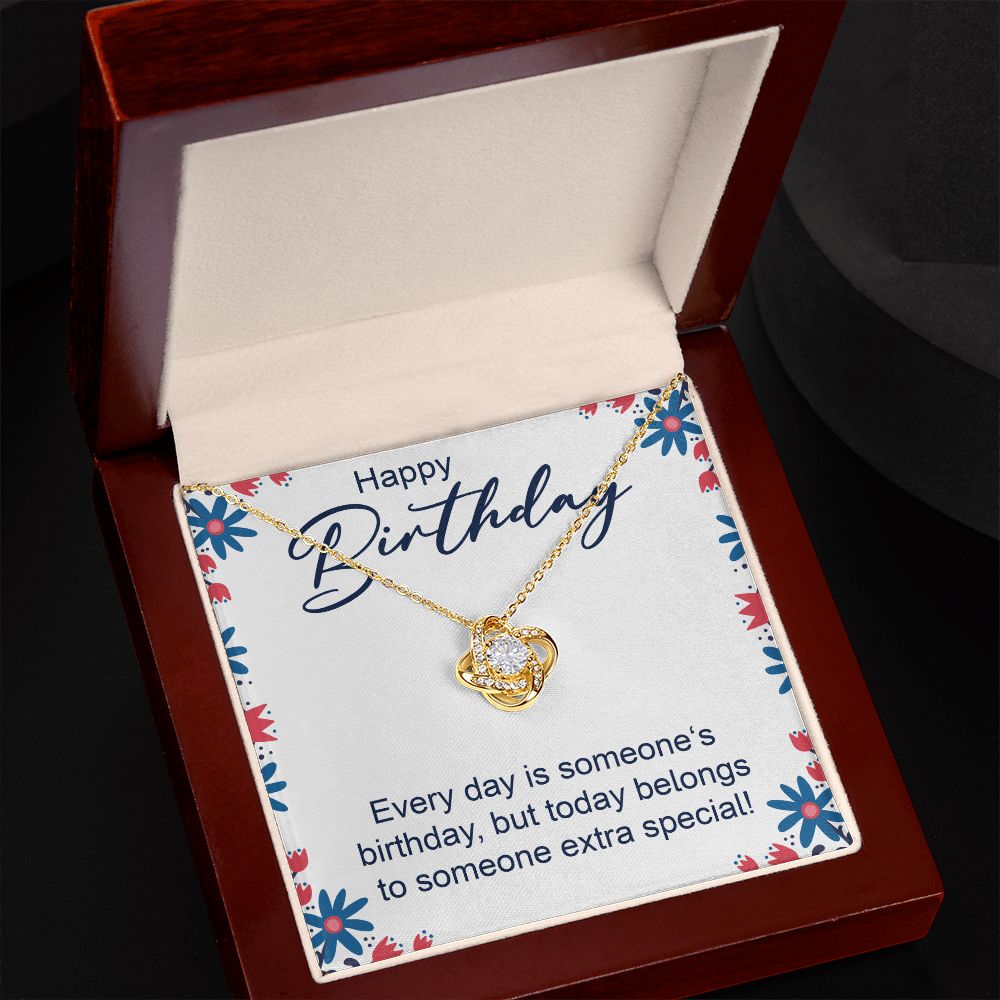 Happy Birthday - Love Knot Necklace - JustFamilyThings