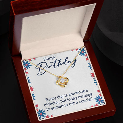 Happy Birthday - Love Knot Necklace - JustFamilyThings
