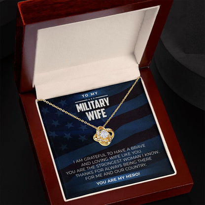 Military Wife - Love Knot Necklace - JustFamilyThings