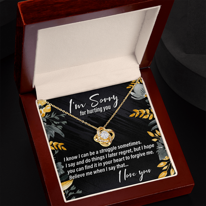 I'm Sorry For Hurting You, Flowers - Love Knot Necklace - JustFamilyThings