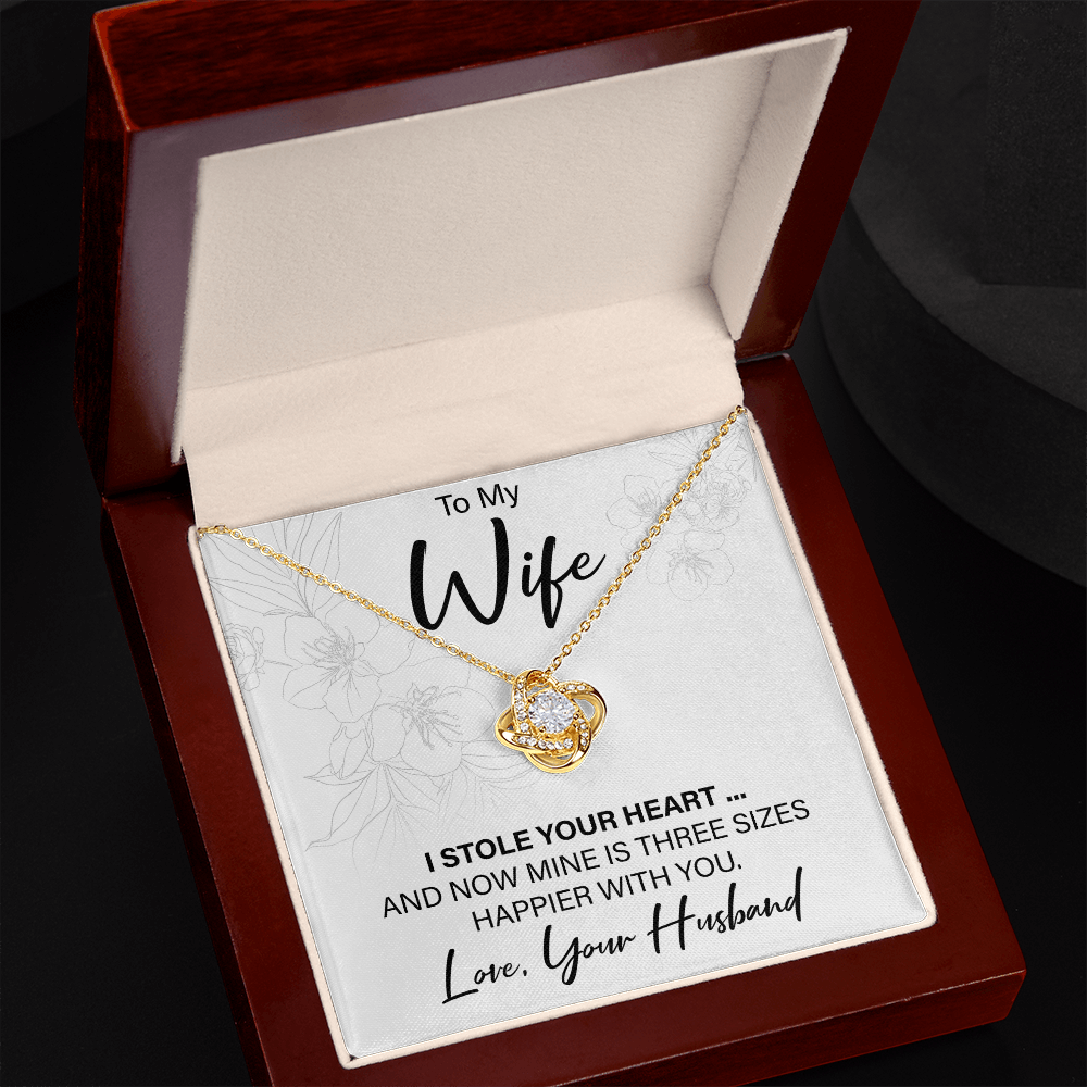 To My Wife From Husband - Love Knot Necklace - JustFamilyThings
