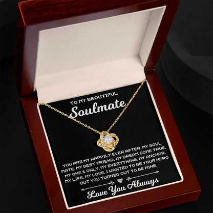 To My Beautiful Soulmate - Love Knot Necklace - JustFamilyThings