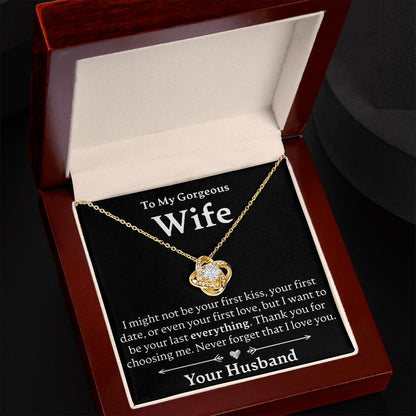To My Gorgeous Wife - Love Knot Necklace - JustFamilyThings